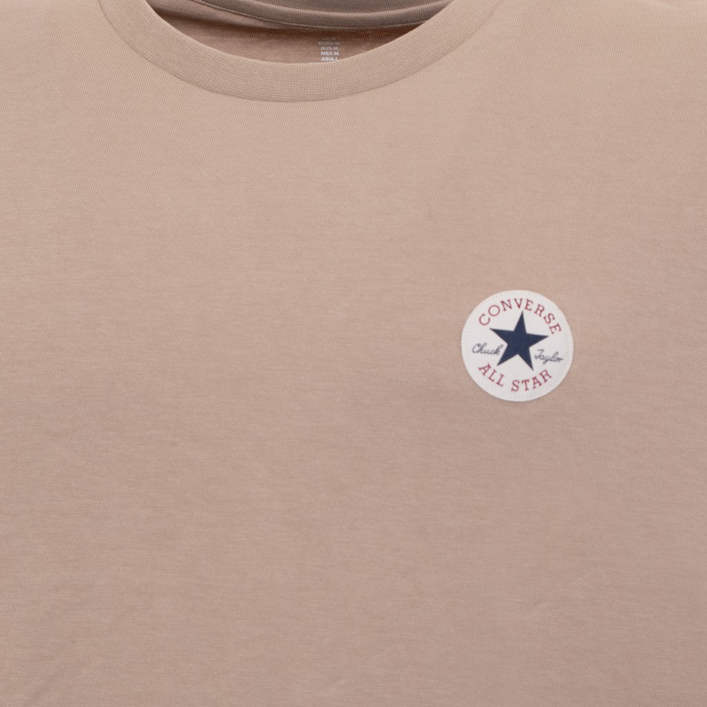 Converse T-shirt met ronde hals en bedrukt logo – Beige
