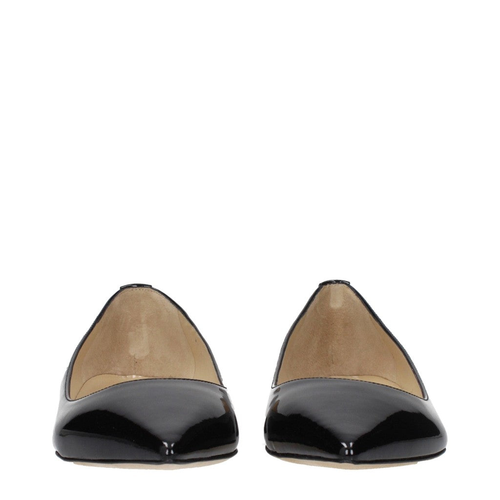 Jil Sander Leren ballerina's met puntige neus – Zwart