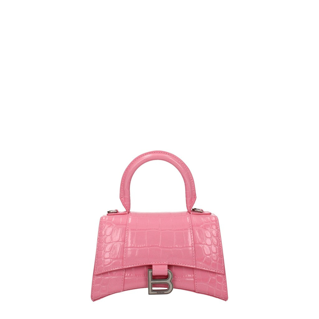 Balenciaga Hourglass XS Handtas met zilverkleurige details – Roze