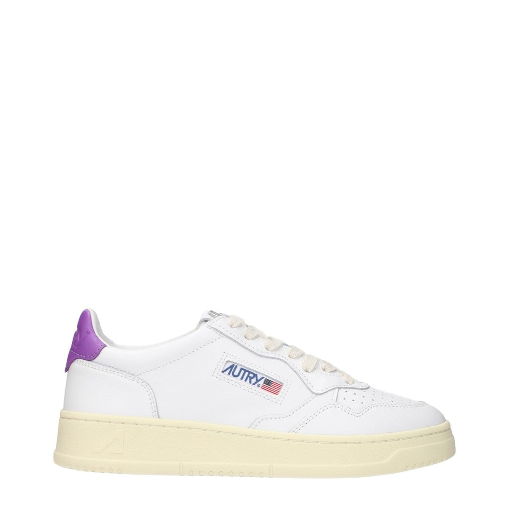 Autry Medalist Sneakers van leer met veters – Wit / Paars