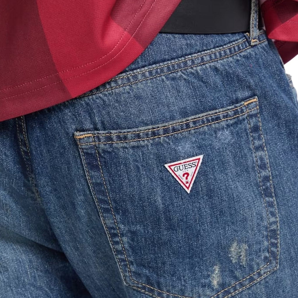 Guess Straight fit jeans met trekkoord – Donkerblauw