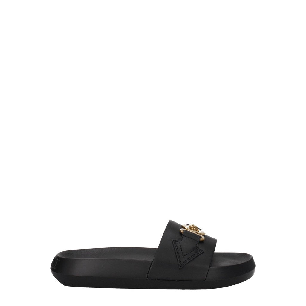 Versace Leren sandalen – Zwart