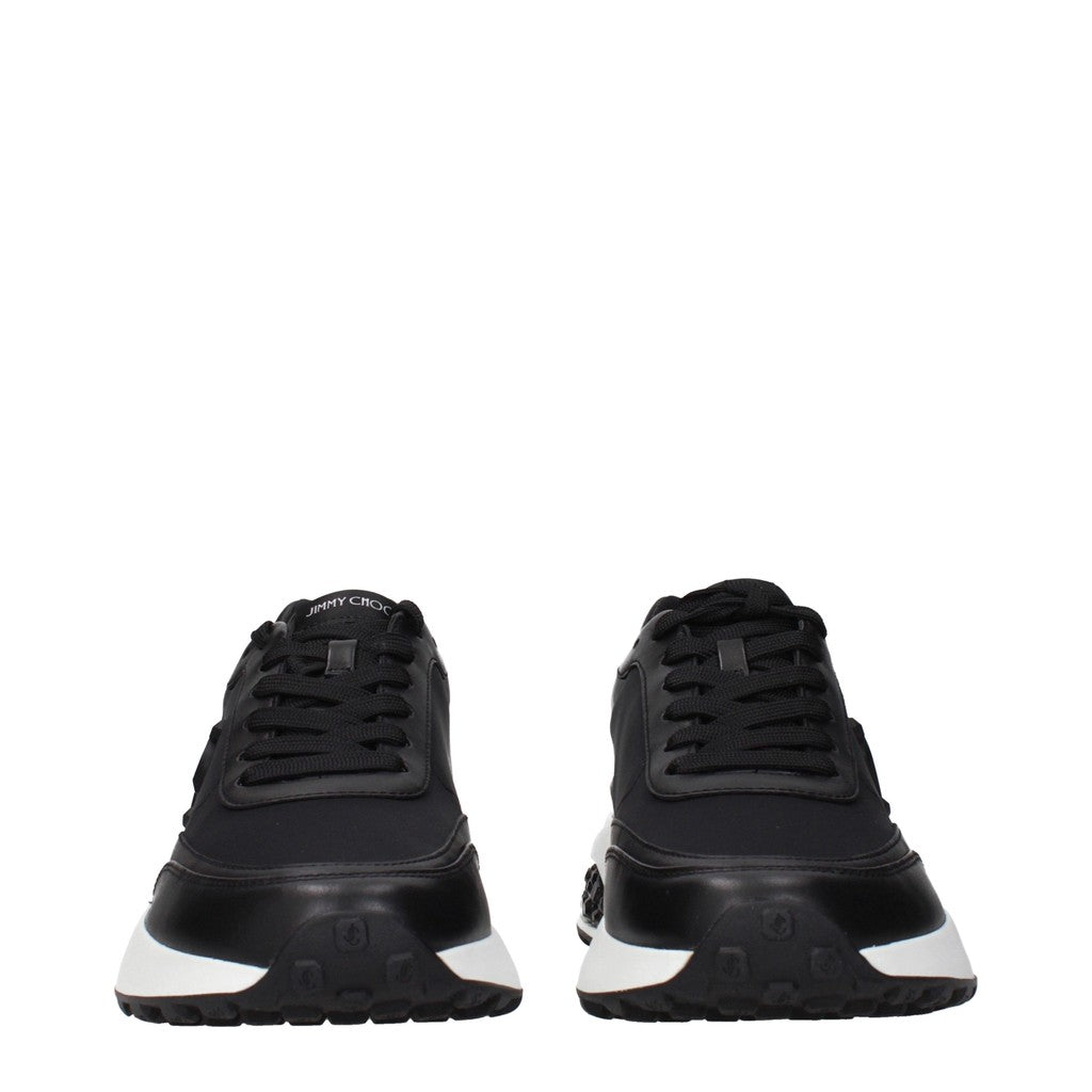 Jimmy Choo Memphis Sneakers van stof en leer met veters – Zwart