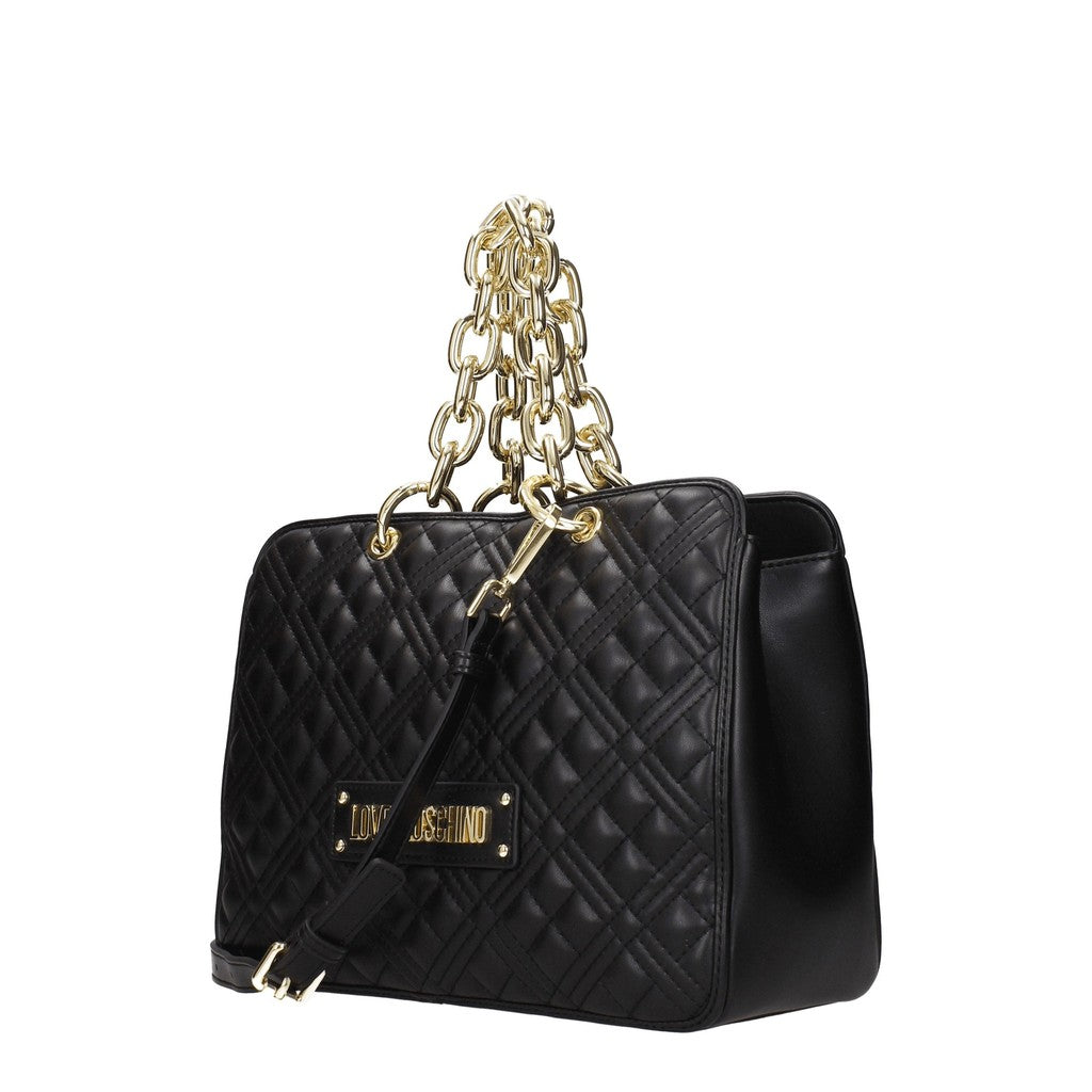 Love Moschino Handtas met twee vakken en goudkleurige details – Zwart