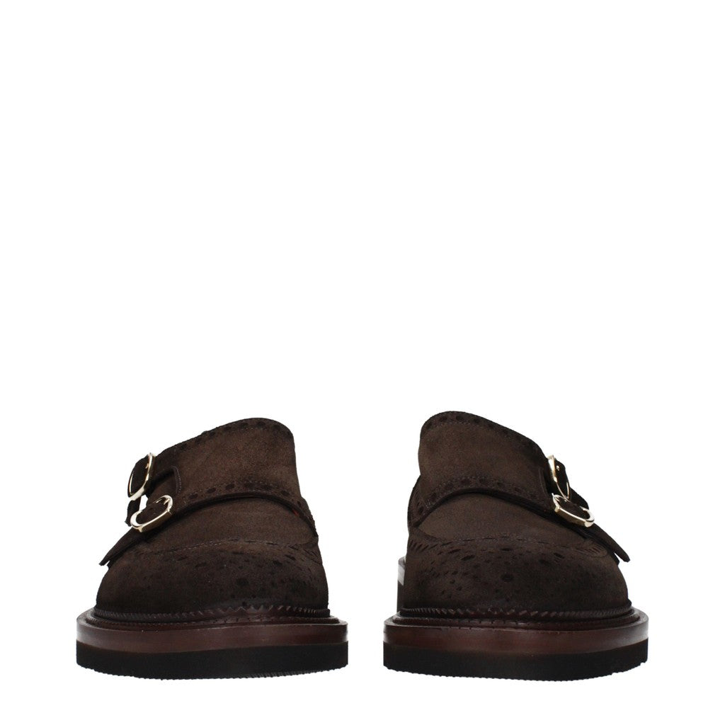 Santoni Brogues met dubbele gesp – Bruin