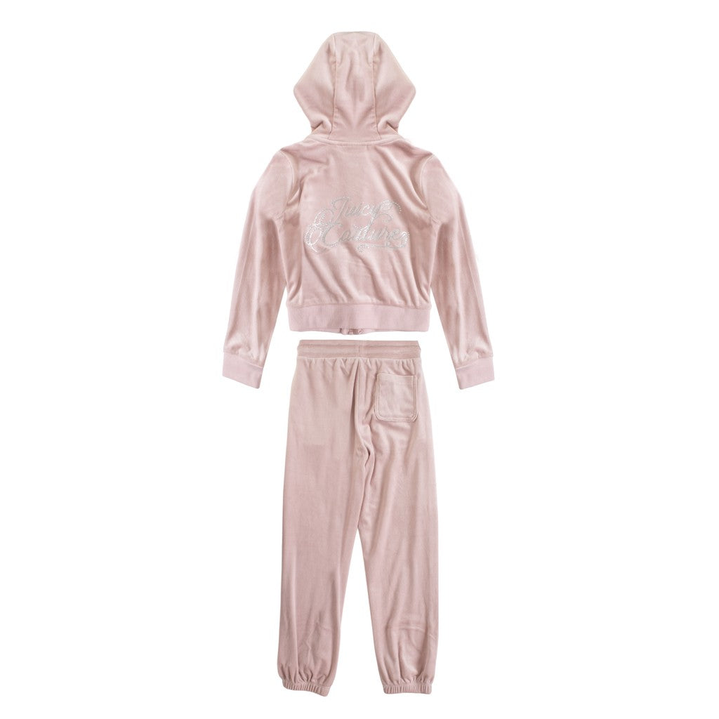 Juicy Couture Kids Trainingspak met capuchon – Lichtroze