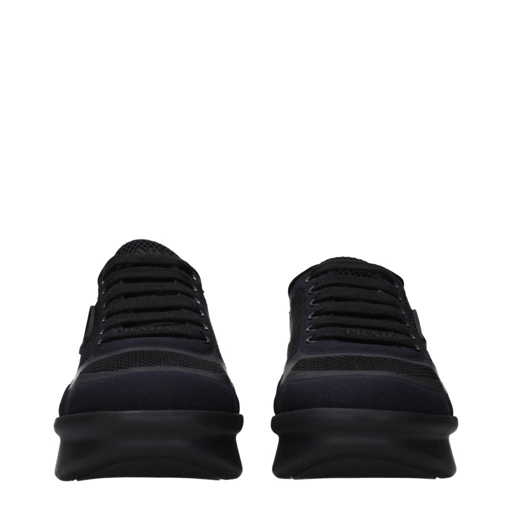 Prada Re-Nylon Sneakers met veters en hak – Zwart