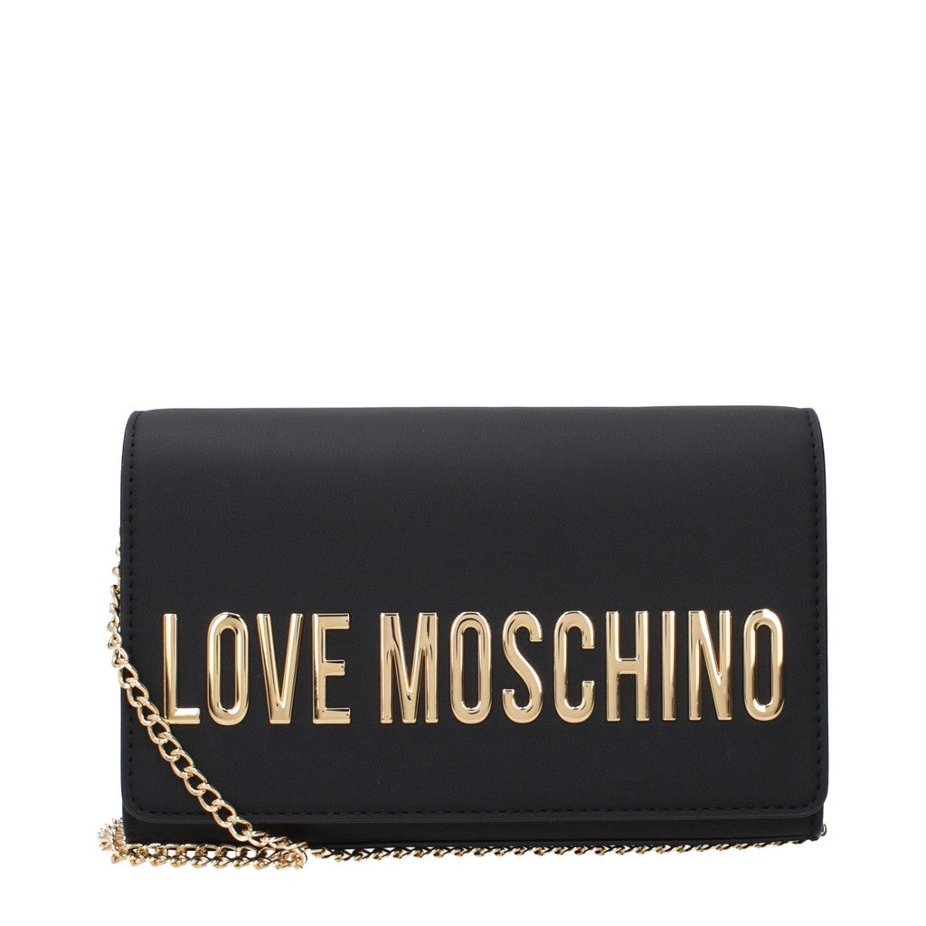Love Moschino Compacte crossbodytas van polyurethaan – Zwart / Goud