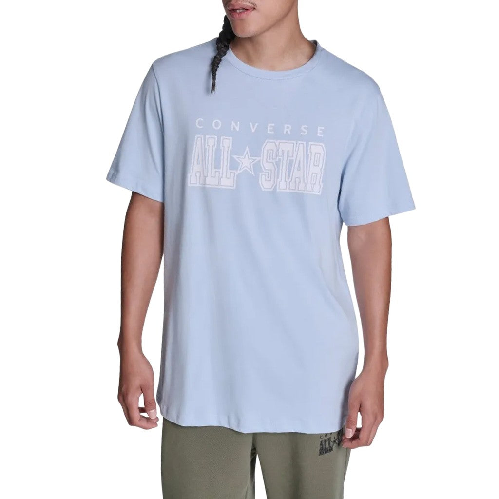 Converse T-shirt met ronde hals en bedrukt logo – Blauw