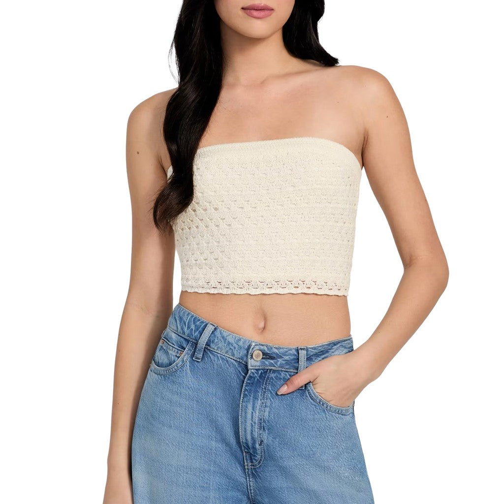 Guess Effen top met logo – Wit