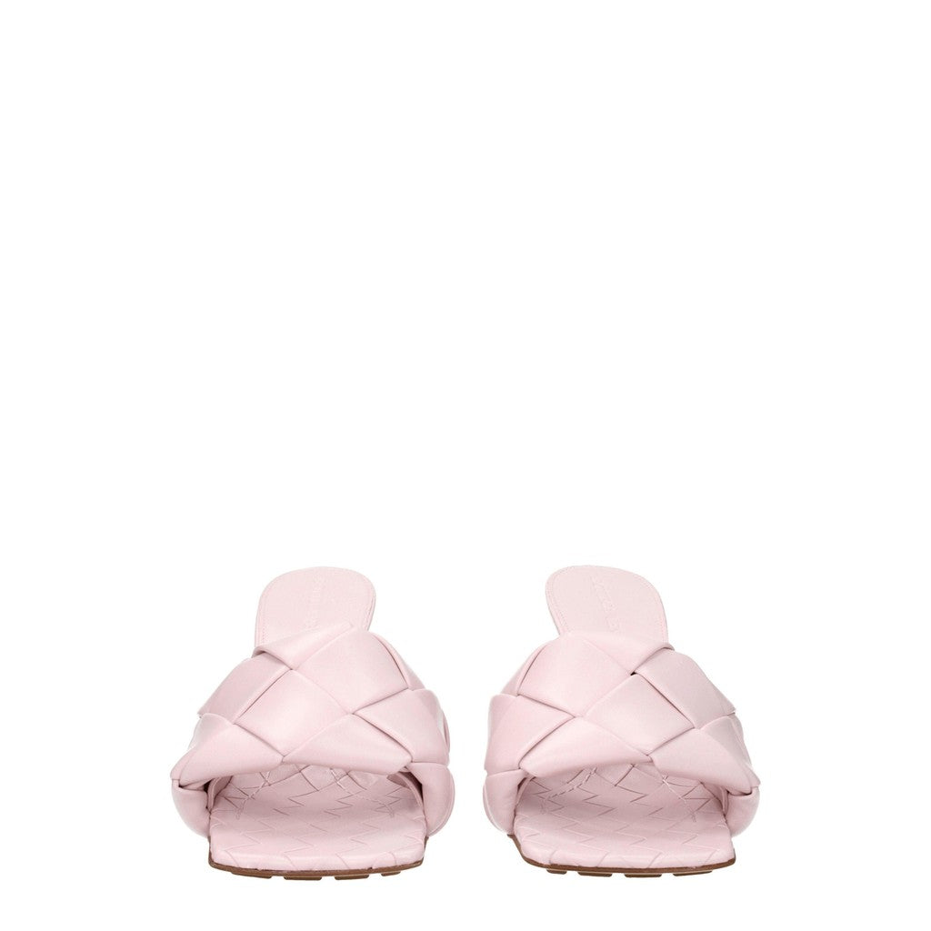 Bottega Veneta Leren sandalen met hak en leren zool – Roze