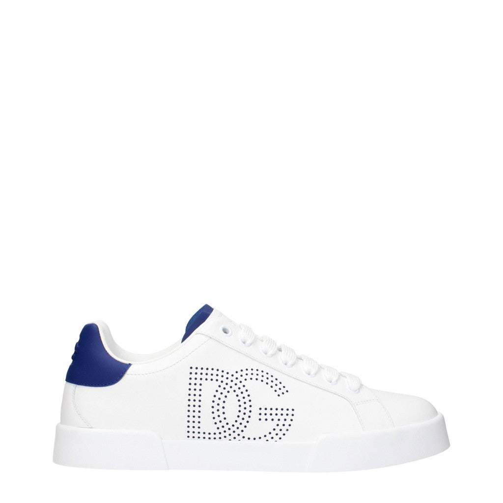 Dolce & Gabbana Leren sneakers – Wit / Blauw