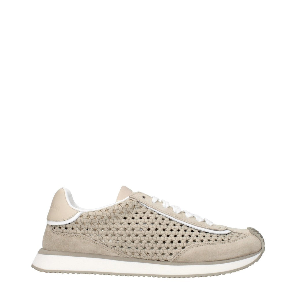 Dolce & Gabbana Sneakers van stof, suède en leer – Beige