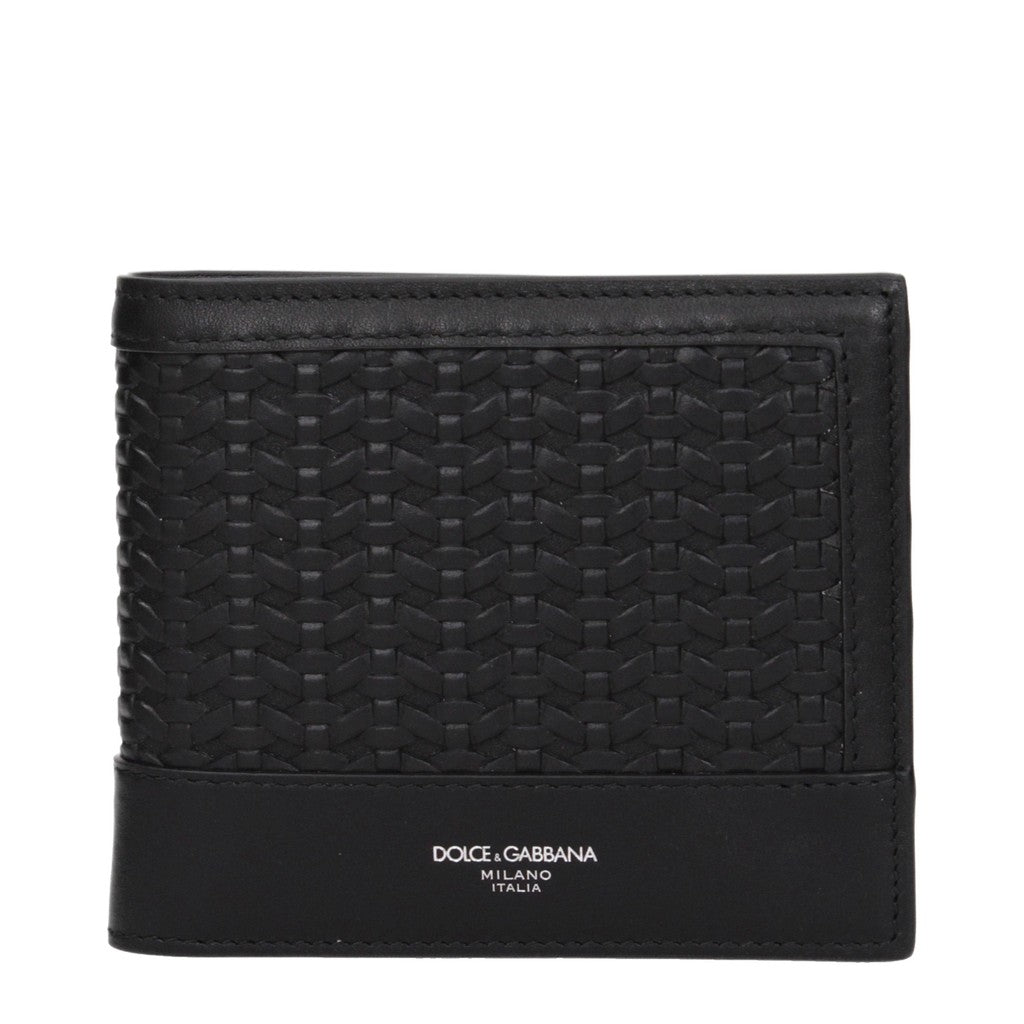 Dolce & Gabbana Compacte portemonnee met 6 kaartvakken – Zwart
