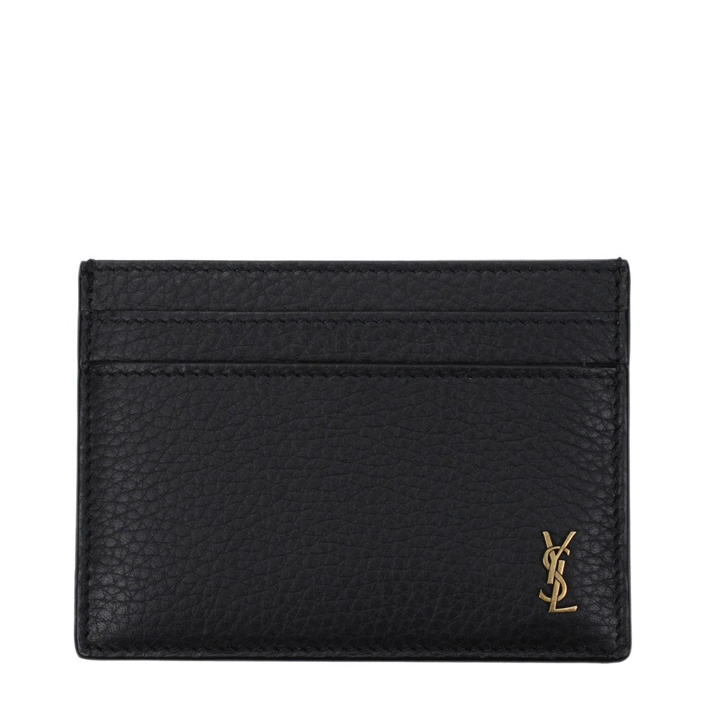 Saint Laurent Tiny Cassandre Kaarthouder met vijf kaartvakken – Zwart