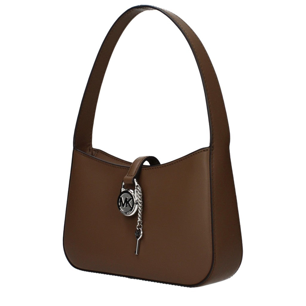 Michael Kors Lyra Schoudertas met drukknoopsluiting – Bruin