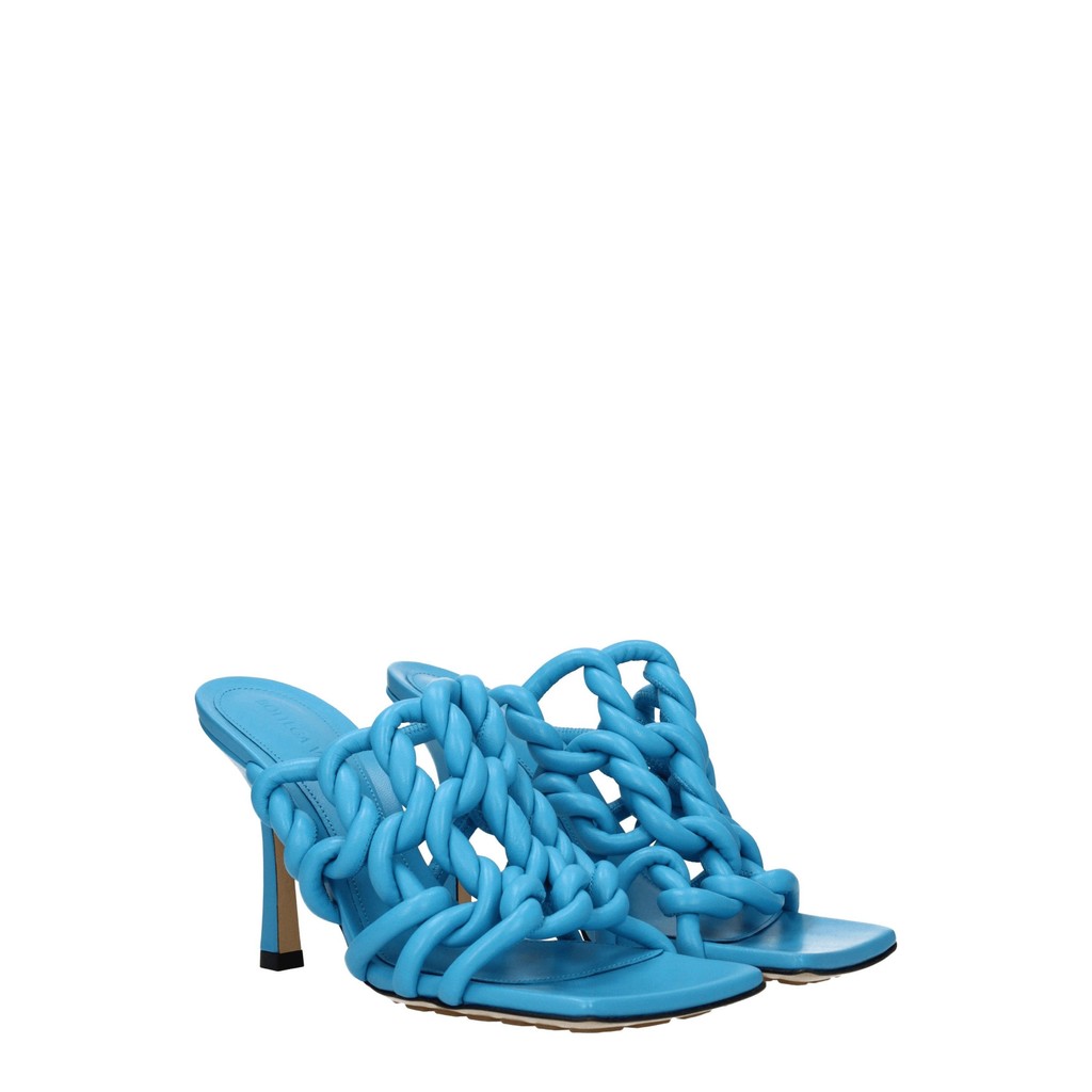 Bottega Veneta Leren sandalen met hak – Turquoise