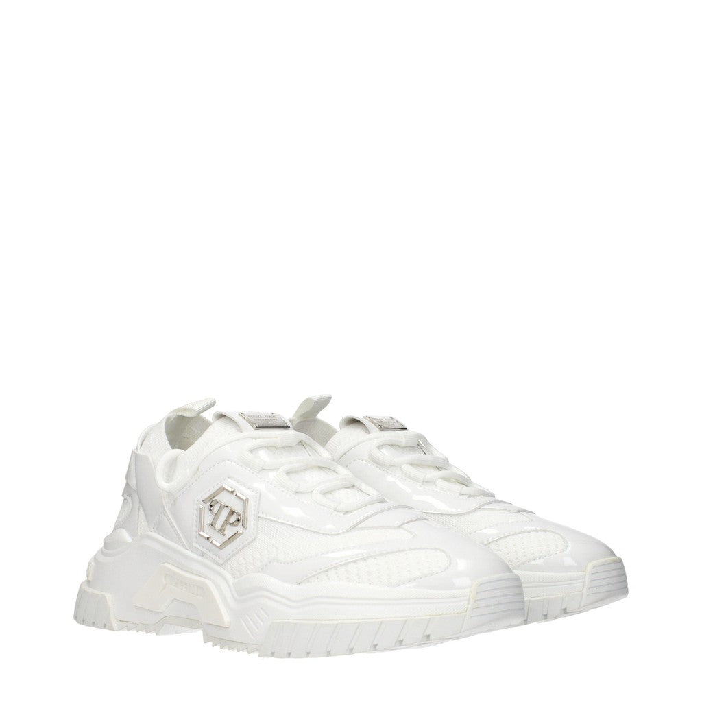 Philipp Plein Sneakers van stof en lakleer – Wit