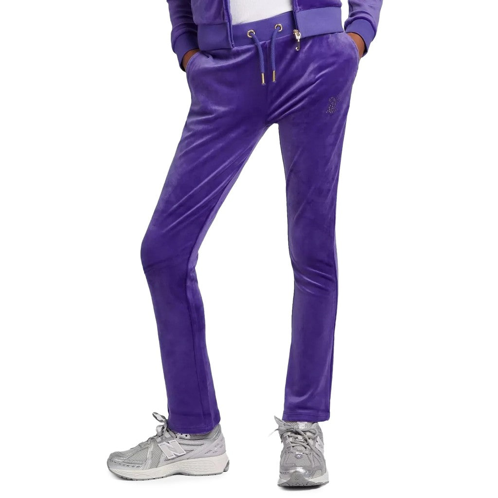 Juicy Couture Kids Chenille bootcut broek – Paars