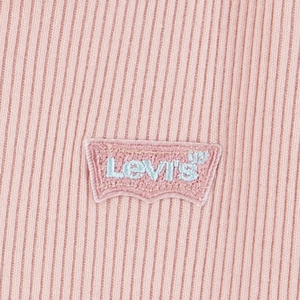 Levi's Kids Geribde tanktop met geborduurd logo – Lichtroze