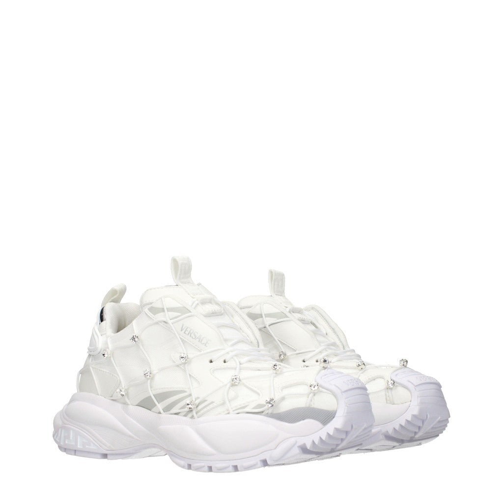 Versace Sneakers van stof en leer met veters – Wit