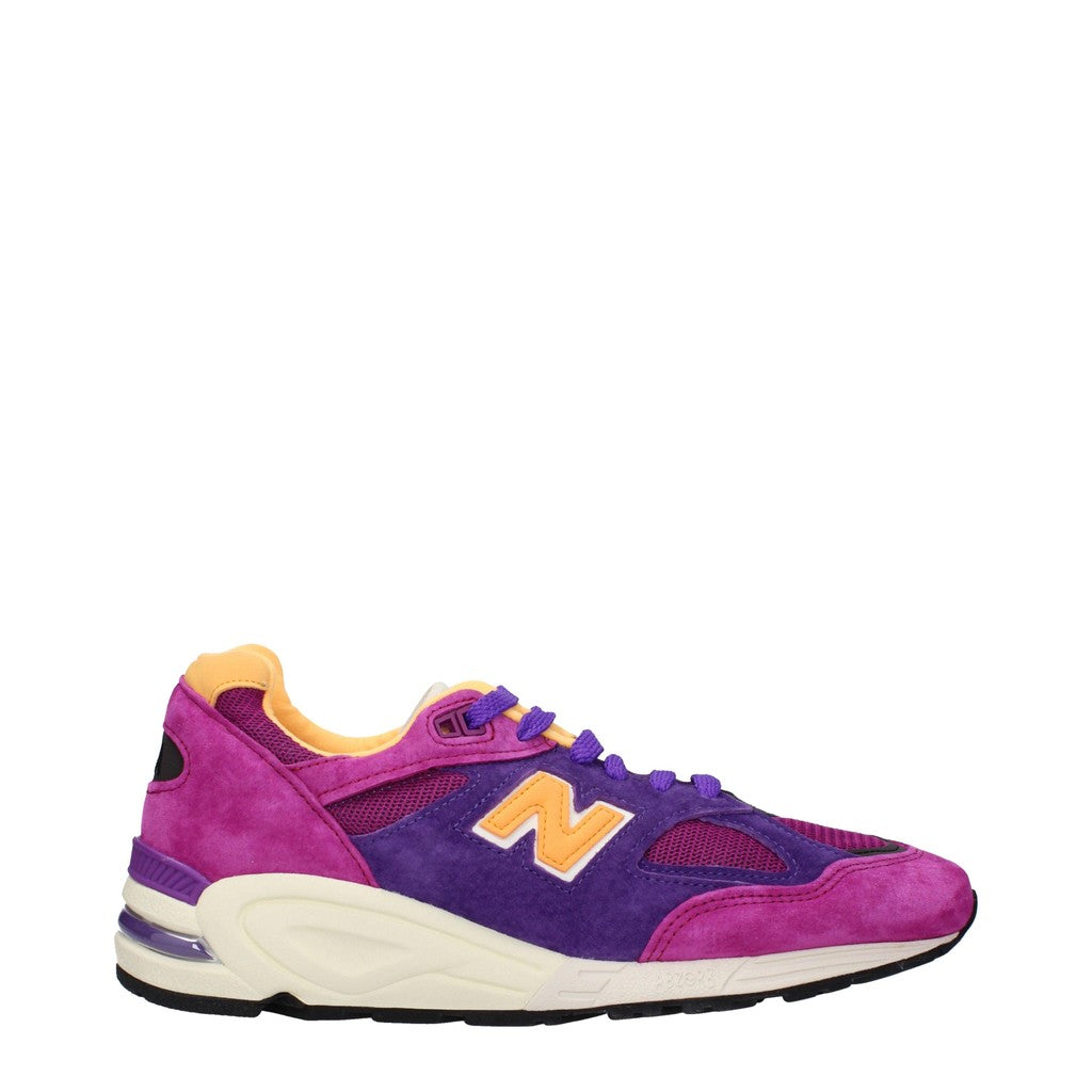 New Balance 990v2 Sneakers van suède en stof – Paars / Geel