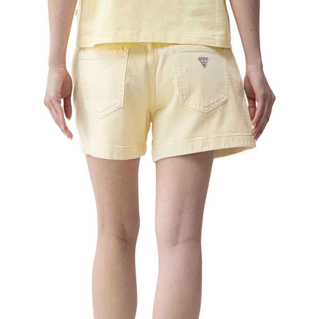 Guess Short met zakken en sluiting met rits en knoop – Lichtgeel
