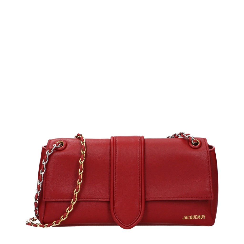 Jacquemus Bambino Chaine Leren schoudertas met magneetsluiting – Rood