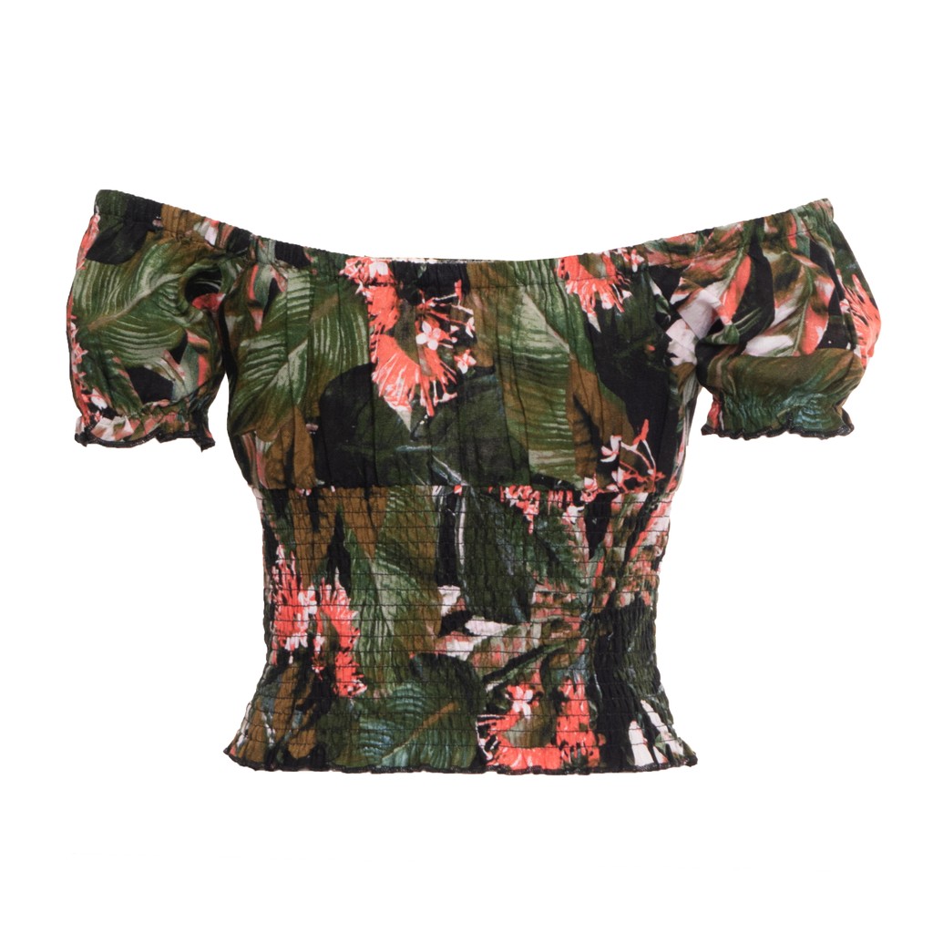 Guess Blouse met bloemendessin en korte mouwen – Meerkleurig