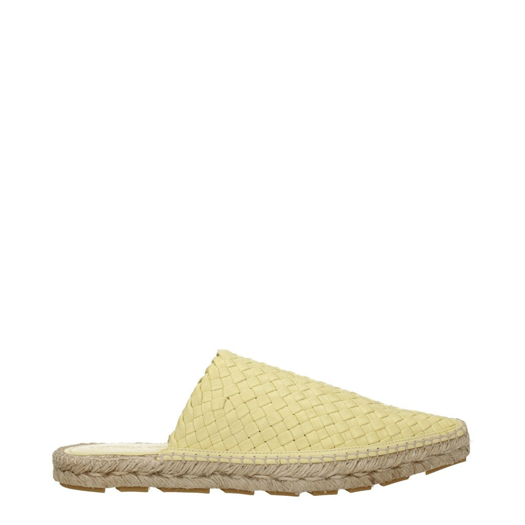 Bottega Veneta Leren muiltjes met puntige neus – Geel