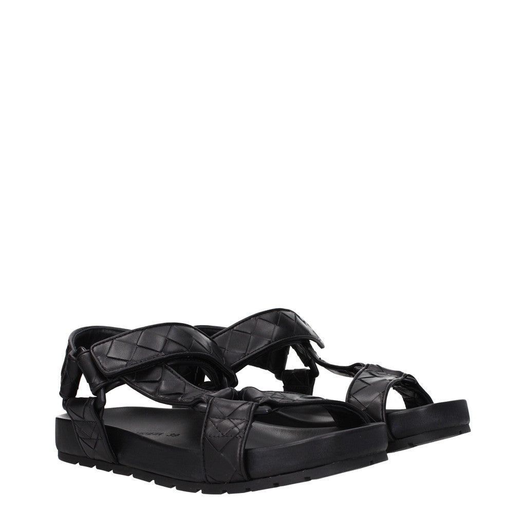 Bottega Veneta Herensandalen met rubberen zool – Zwart