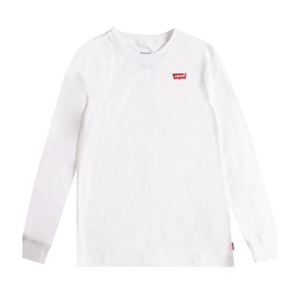 Levi's Kids T-shirt met lange mouwen en geborduurd logo – Wit