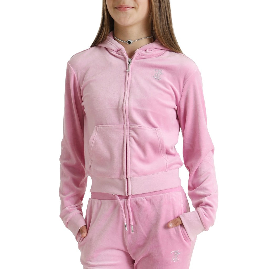 Juicy Couture Kids Hoodie met rits – Lichtroze