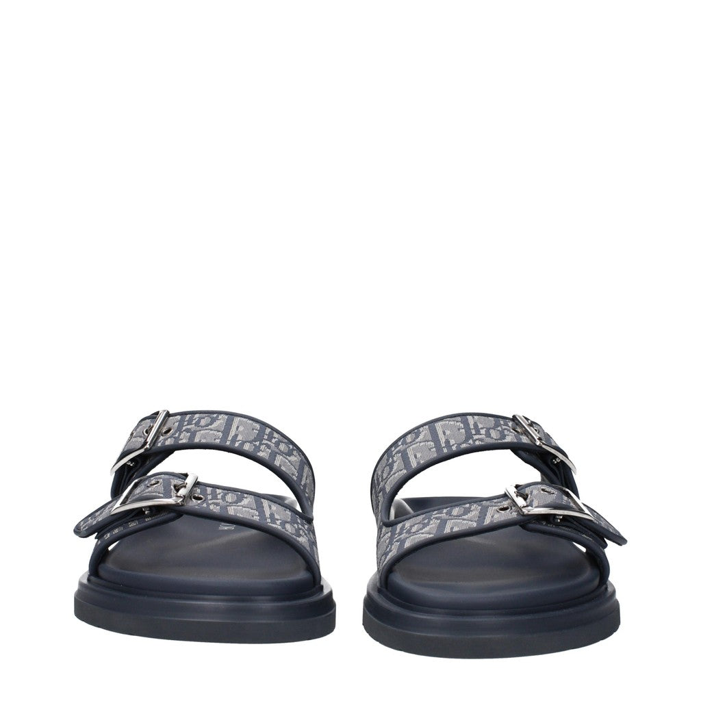 Christian Dior Sandalen van stof en leer – Grijs / Blauw