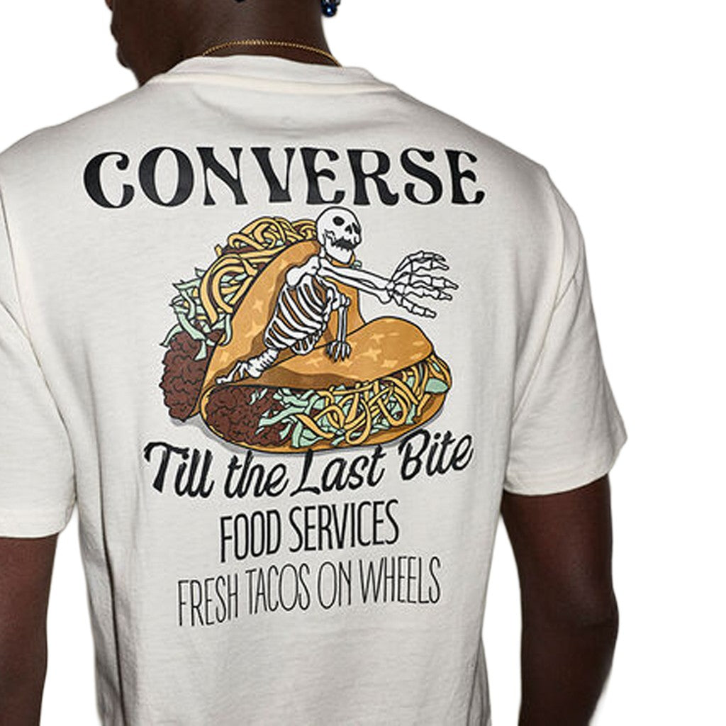 Converse T-shirt met print en bedrukt logo – Wit