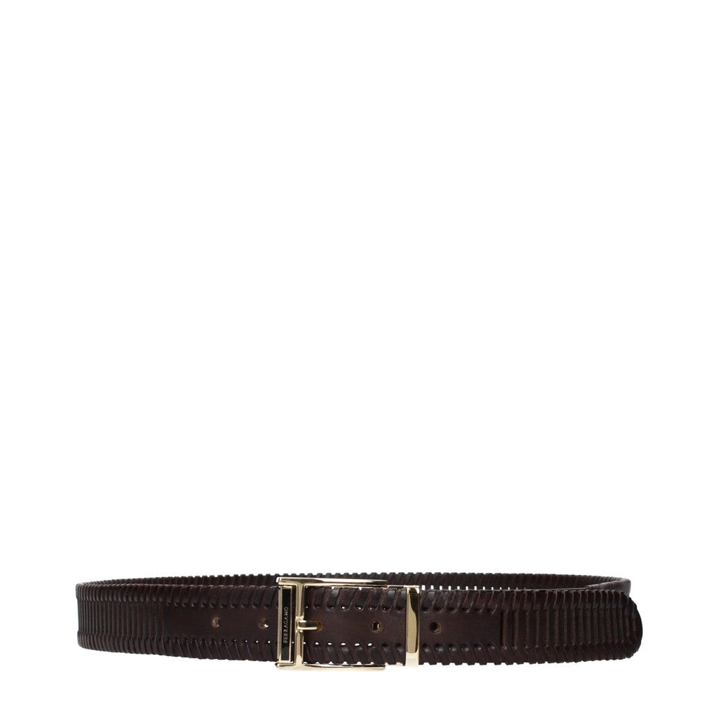 Salvatore Ferragamo Gevlochten riem – Bruin