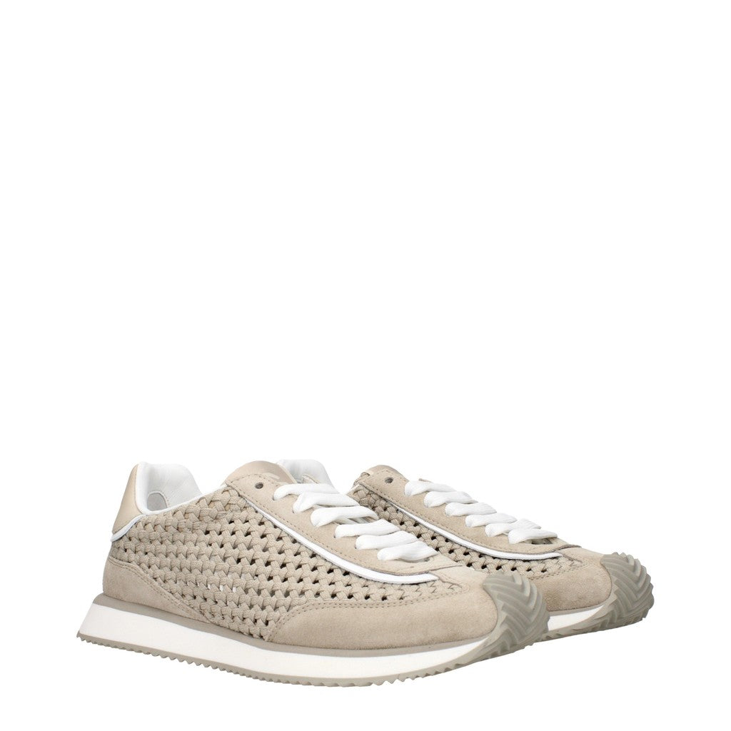 Dolce & Gabbana Sneakers van stof, suède en leer – Beige