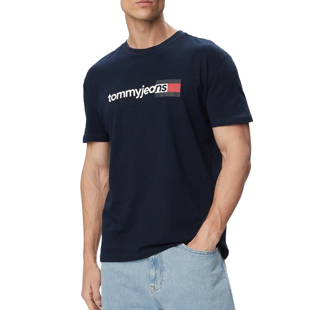Tommy Jeans Regular Fit T-shirt met bedrukt logo – Donkerblauw