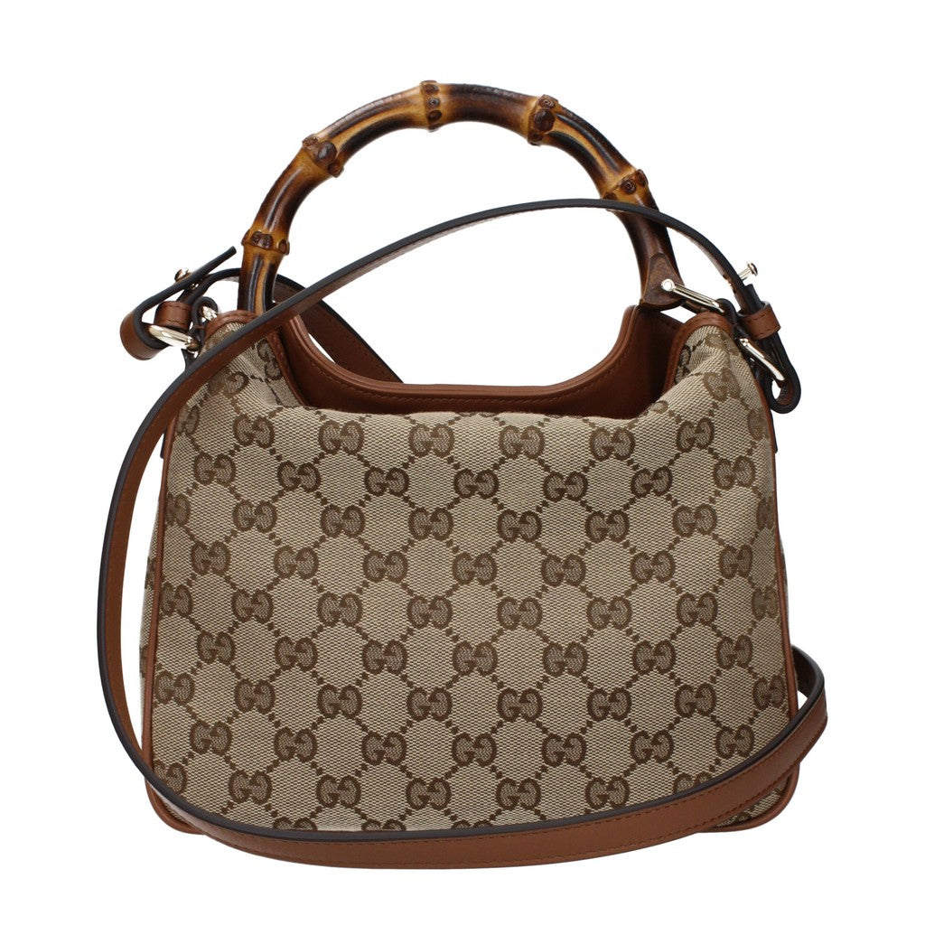 Gucci Handtas met bamboe hengsel – Beige / Bruin