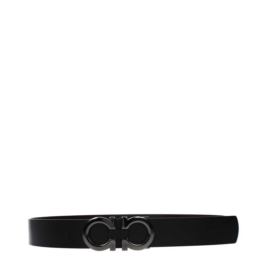 Salvatore Ferragamo Gancini Riem met drukknoopsluiting – Bruin / Zwart