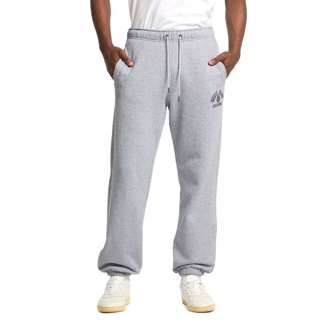 Guess Katoenen broek met trekkoord en twee zakken – Grijs