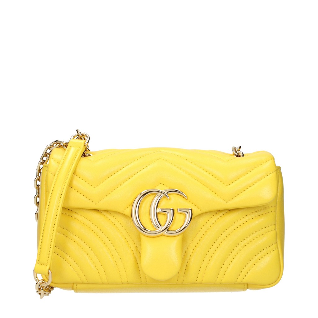 Gucci GG Marmont Schoudertas Small met goudkleurige details – Geel
