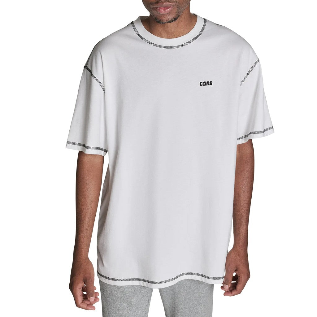 Converse T-shirt met ronde hals en geborduurd logo – Wit