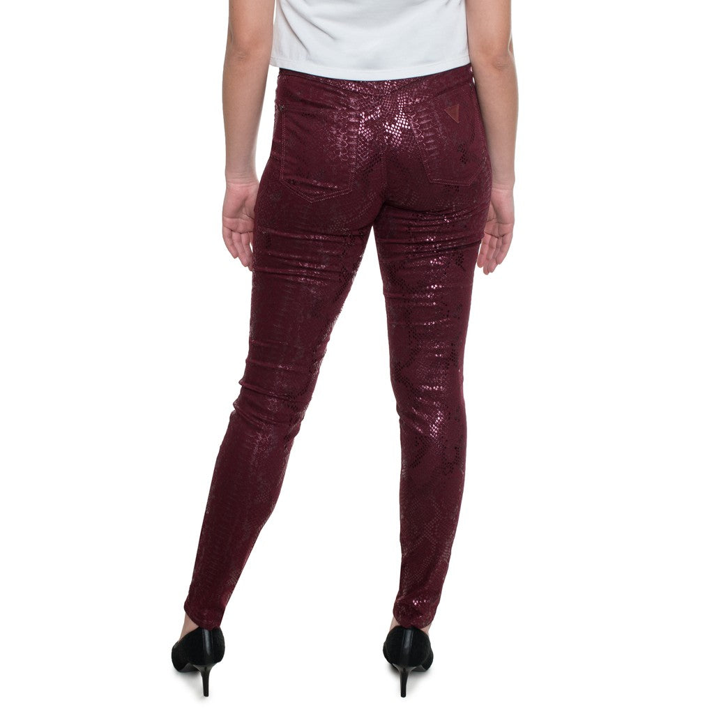 Guess Broek met slangenprint – Bordeaux
