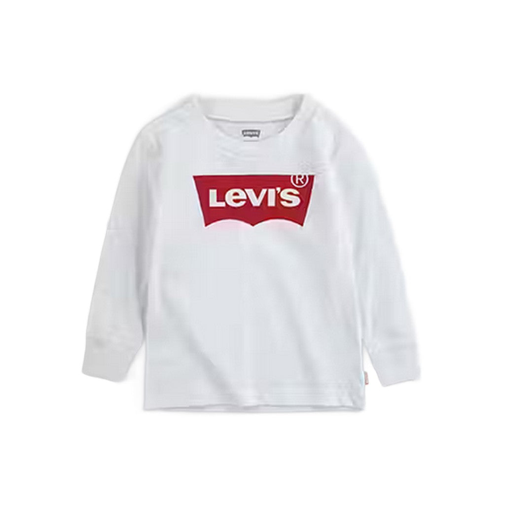 Levi's Kids T-shirt met lange mouwen en bedrukt logo – Wit