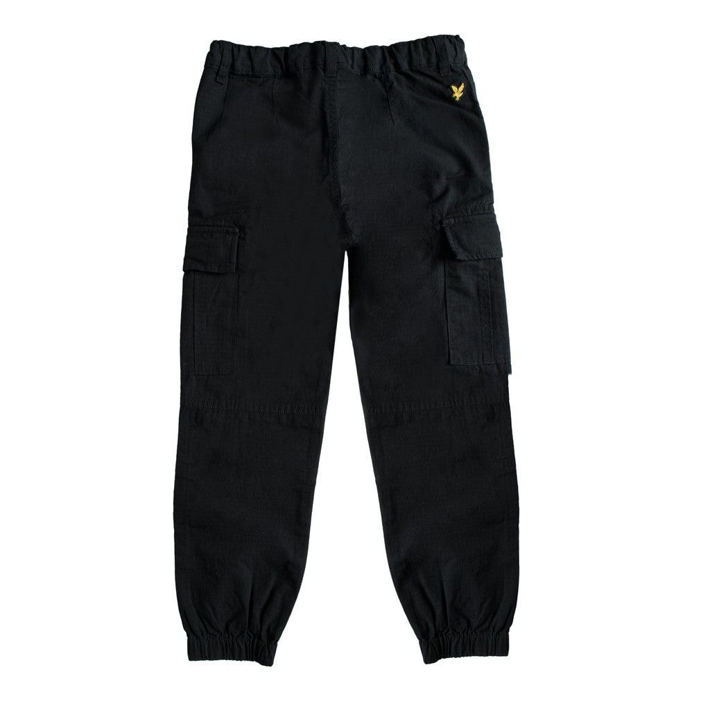 Lyle & Scott Kids Broek met rits- en knoopsluiting – Zwart