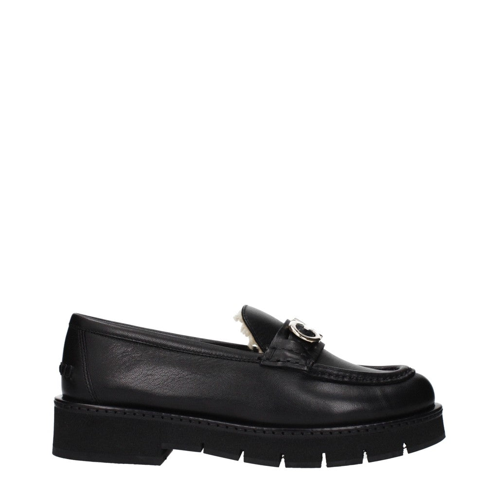 Salvatore Ferragamo Ofelia Loafers met goudkleurige details – Zwart