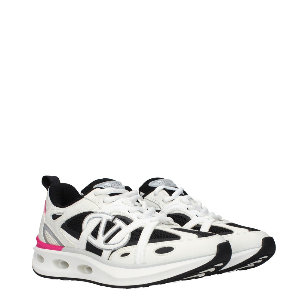 Valentino Garavani VLogo Easyjog Damessneakers van stof en leer – Wit / Zwart