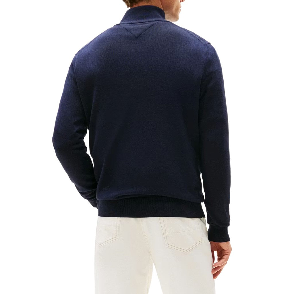 Tommy Hilfiger Trui met halve rits en lange mouwen – Marineblauw