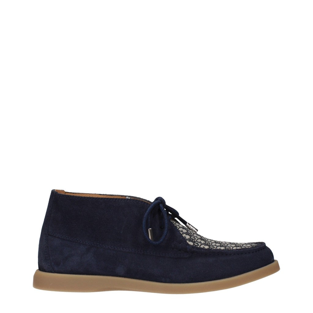 Christian Dior Suède boots met rubberen zool – Blauw / Beige